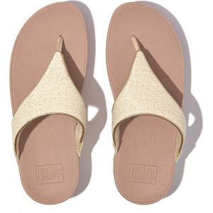 FitFlop Lulu Shimmerweave Toepost Sandalen/Slippers BEIGE - Maat 36