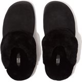 Fitflop Vrouwen Gen-ff Shearling-Collar Suede Slippers, Zwart, 37 EU