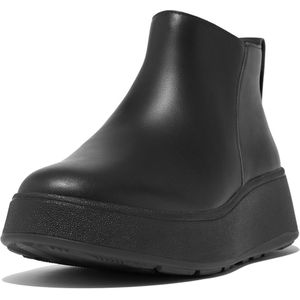 FitFlop Women F-Mode Leather Flatform Zip Ankle Boots All Black-Schoenmaat 36