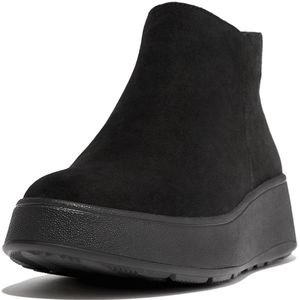 F-Mode Suede Enkellaarzen met Rits, Zwart, 37 EU