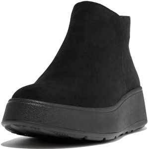 FitFlop Women F-Mode Suede Flatform Zip Ankle Boots All Black-Schoenmaat 40