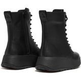 FitFlop Women F-Mode Leather Lace-Up Flatform Ankle Boots All Black-Schoenmaat 37