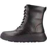 FitFlop - F-Mode Leather Lace-Up Flatform Ankle Boots - Enkellaars - Zwart - Leer