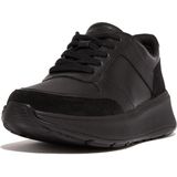 FitFlop Women F-Mode Leather Suede Flatform Sneakers All Black-Schoenmaat 38