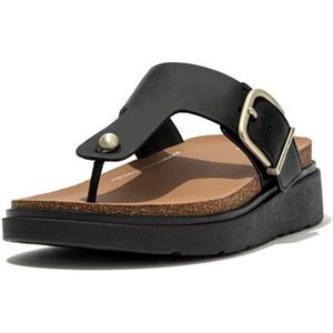 FitFlop Gen-FF Buckle Leather Toe-Post Sandals ZWART - Maat 38