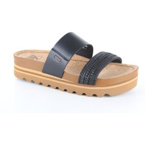 Reef - Cushion Vista Hi - Slipper - Black - Vegan Leer - Rubber Zool
