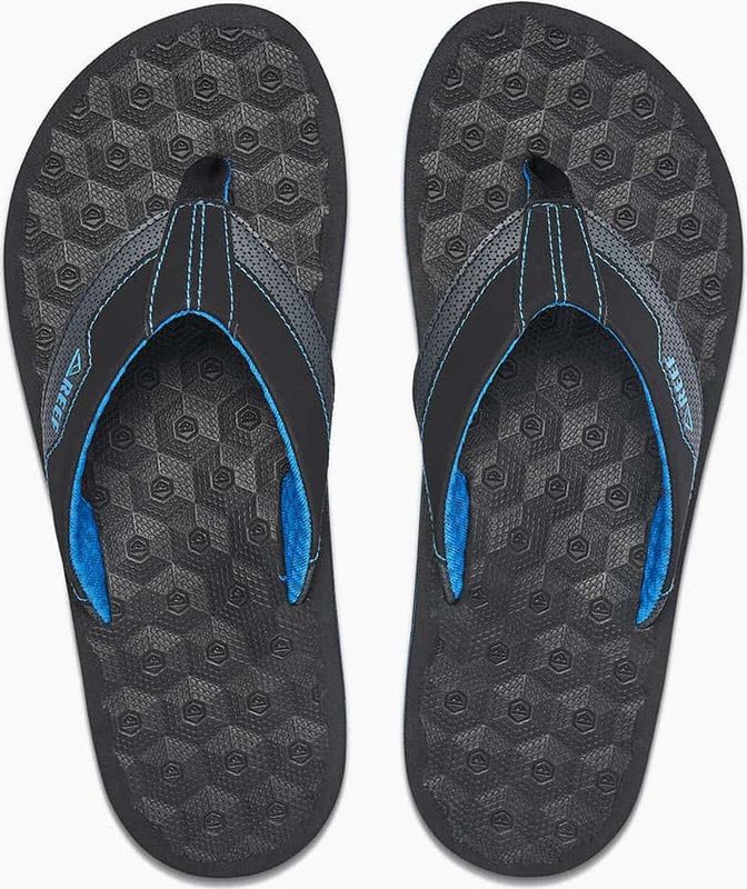 REEF - Ripper - Badslippers - Zwart/Blauw - Waterafstotend - Zacht Voetbed
