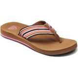 Reef Spring Woven Smoothie Stripe Dames Slippers - Cognac Roze