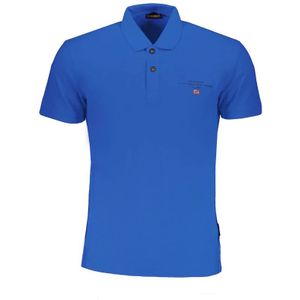 Napapijri - Polo - Blauw - Korte Mouwen - Regular Fit - Borduursel