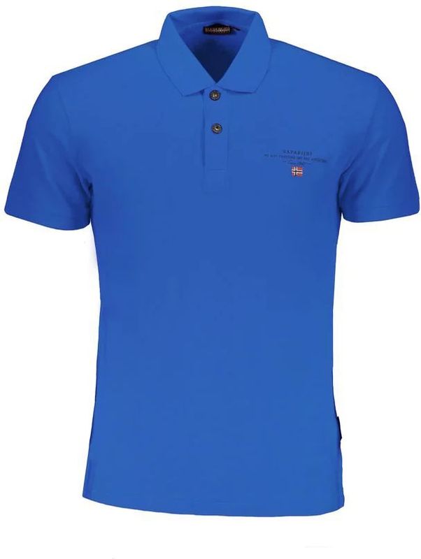 Napapijri - Polo - Blauw - Korte Mouwen - Regular Fit - Borduursel