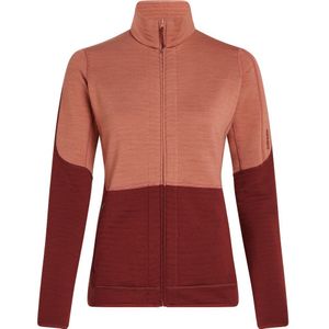 Icebreaker - W Merino 400 RealFleece Descender LS Z Cedar Wood/Port/Cb voor Dames van Wol - Maat S - Bordeauxrood