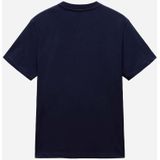 Napapijri - S-Box Logo SS - T-Shirt - Blauw - 100% Katoen