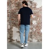 Napapijri - S-Box Logo SS - T-Shirt - Blauw - 100% Katoen