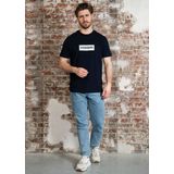 Napapijri - S-Box Logo SS - T-shirt - Blauw - 100% Katoen