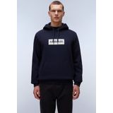 Napapijri - Men Box Logo - Hoodie - Blu Marine - Katoen/Polyester