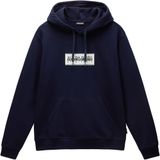 Napapijri - Men Box Logo - Hoodie - Blu Marine - Katoen/Polyester