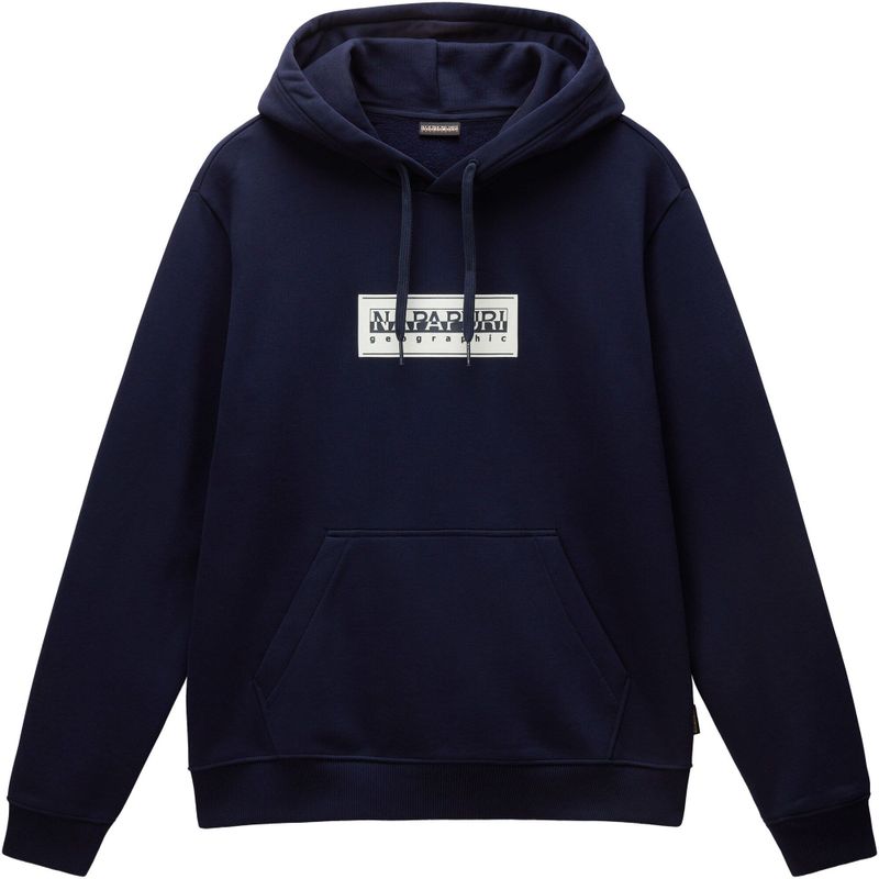 Napapijri - Men Box Logo - Hoodie - Blu Marine - Katoen/Polyester