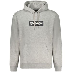Napapijri - Box Logo - Hoodie - Grey Melange - Katoen en Polyester
