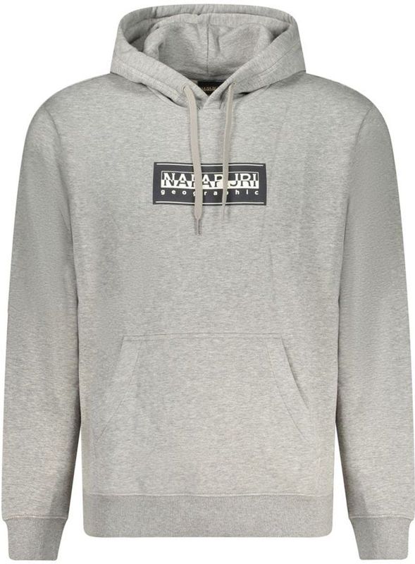 Napapijri - Box Logo - Hoodie - Grey Melange - Katoen en Polyester