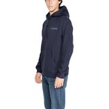 Blauw Effen Sweatshirt Met Capuchon En Lange Mouwen En Zakken Aan De Voorkant