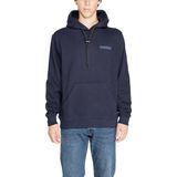 Blauw Effen Sweatshirt Met Capuchon En Lange Mouwen En Zakken Aan De Voorkant