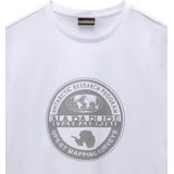 Napapijri Wit S-BOLLO 2 T-shirt - Heren - Katoen - Kortema sleeves