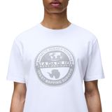 Napapijri Wit S-BOLLO 2 T-shirt - Heren - Katoen - Kortema sleeves