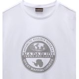 Napapijri Wit S-BOLLO 2 T-shirt - Heren - Katoen - Kortema sleeves