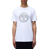 Napapijri Wit S-BOLLO 2 T-shirt - Heren - Katoen - Kortema sleeves