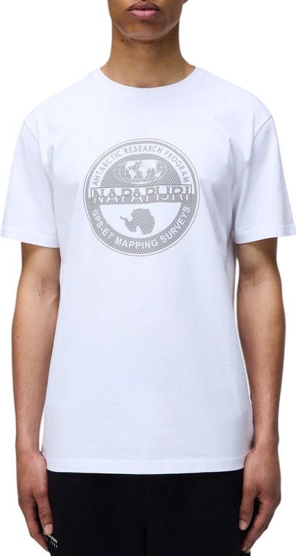 Napapijri Wit S-BOLLO 2 T-shirt - Heren - Katoen - Kortema sleeves