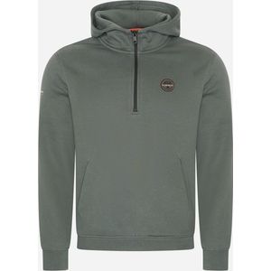 Napapijri Badge halfzip hoodie - green urban