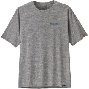 Patagonia - Capilene Cool Daily Graphic - T-Shirt - Boardshort Logo Abalone Blue Feather Grey - 100% Polyester