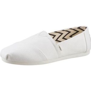 TOMS RECYCLED COTTON ALPARGATA Loafer Plat dames, WIT, 36 EU