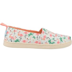 TOMS Platte instappers met Alpargata-print voor meisjes, Lichtblauw, 4 UK