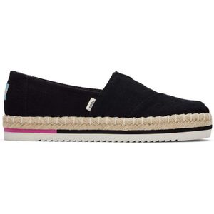 Toms Alpargate - Platform Rope Dames Espadrille - Zwart