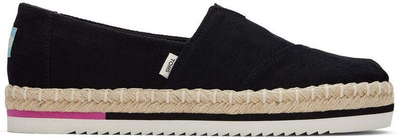 Toms Alpargate - Platform Rope Dames Espadrille - Zwart