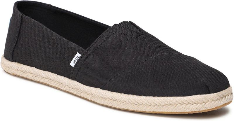 TOMS Damesespadrille van alpargata-touw, gerecycled, instapper, Zwart, 35.5 EU