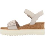 Toms Diana Ruched Woven Beige Wedge Sandaal