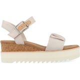 Toms Diana Ruched Woven Beige Wedge Sandaal