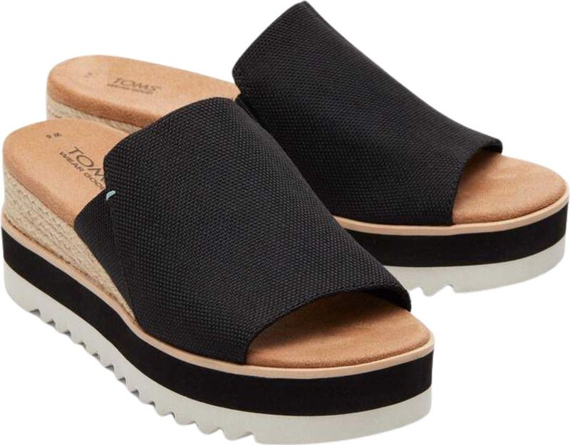 Toms - Diana - Muiltjes - Zwart - Textiel - OrthoLite® Eco X40 Hybrid™
