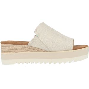TOMS Shoes - DIANA MULE - Dames Slippers - Kleur: Wit/Beige - Materiaal: Linnen