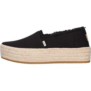Toms - Valencia - Espadrilles - Zwart - Canvas - Plateauzool
