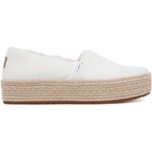 Toms - Valencia - Espadrilles - Wit - Jute - 4 cm Plateauzool