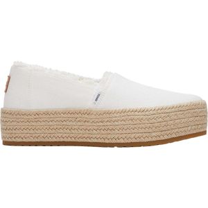 Toms - Valencia - Espadrilles - Wit - Jute - 4 cm Plateauzool