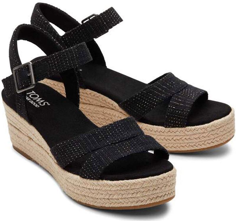 Toms Audrey Sandalen - Met Sleehak - Dames - Zwart