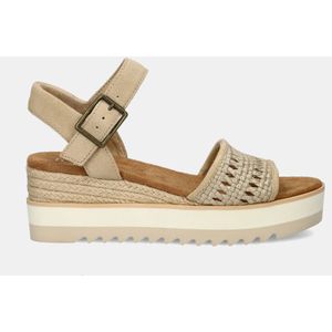 TOMS - Diana - Plateau Sandalen - Goud/Beige - Metalen Mandvlechtwerk