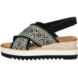 Toms - Diana Crossover - Sandalen - Zwart - Canvas - Comfortabele Sleehak