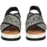 Toms - Diana Crossover - Sandalen - Zwart - Canvas - Comfortabele Sleehak