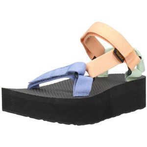 Teva W Flatform Universal, plateausandalen voor dames, Paars, groen, oranje