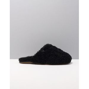 UGG W Maxi Curly Slide Dames Sloffen - Black - Maat 37